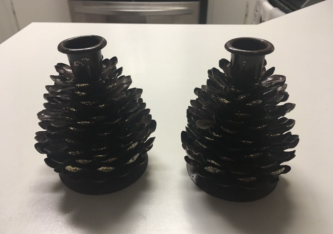 Pine Cone Candle Holders