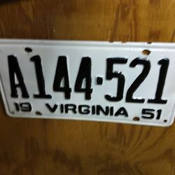 1951 License Plate 