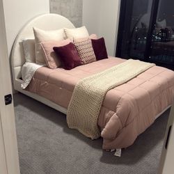 Queen Boucle Bed Frame 