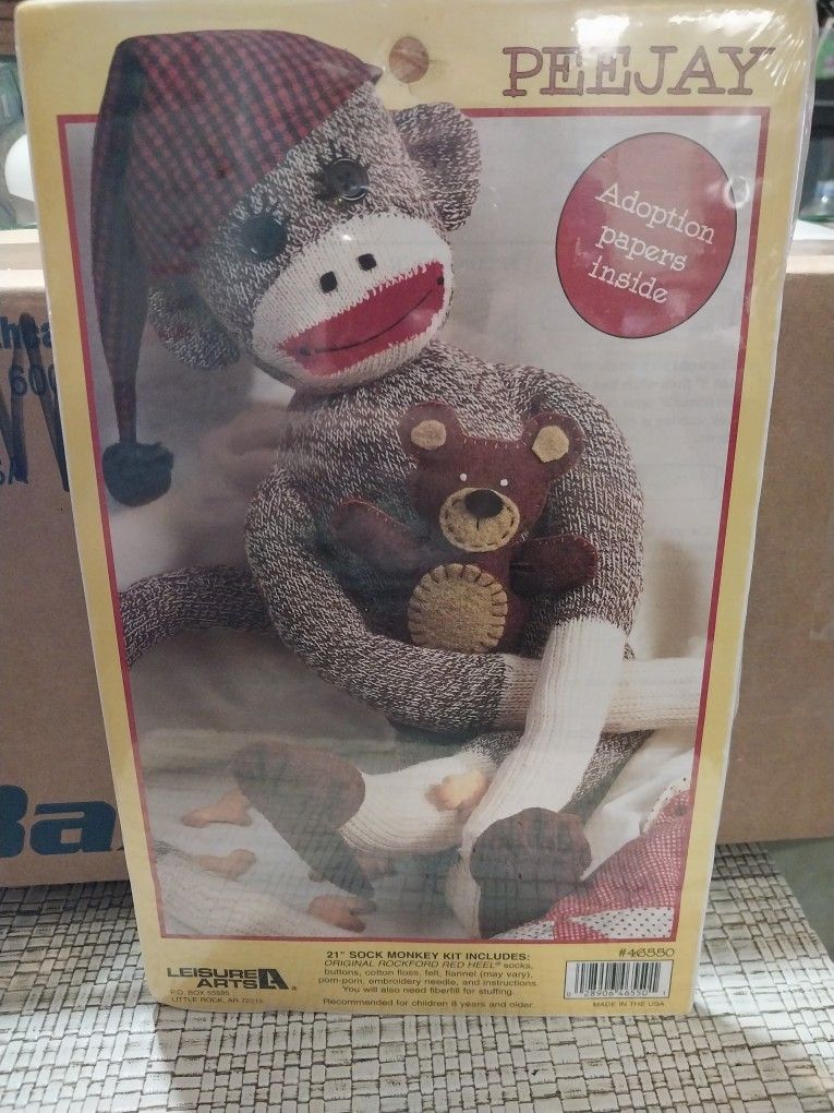 Peejay Monkey Sock Puppet Stuffed Animal Kit