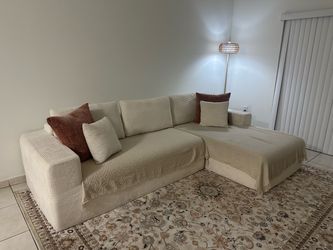 108” sectional couch beige