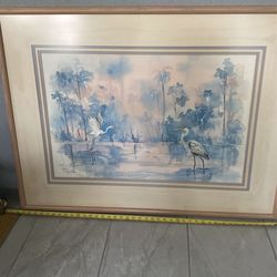 Joni Van Kley Water Color Art Cranes In Habitat