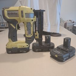 Rynobi nailer 18 v air strike with batteries
