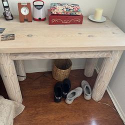 White Stained Wood Desk 