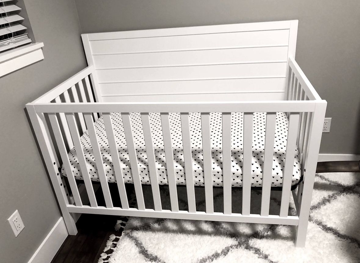 Baby Crib With Mattress And Toddler Bar