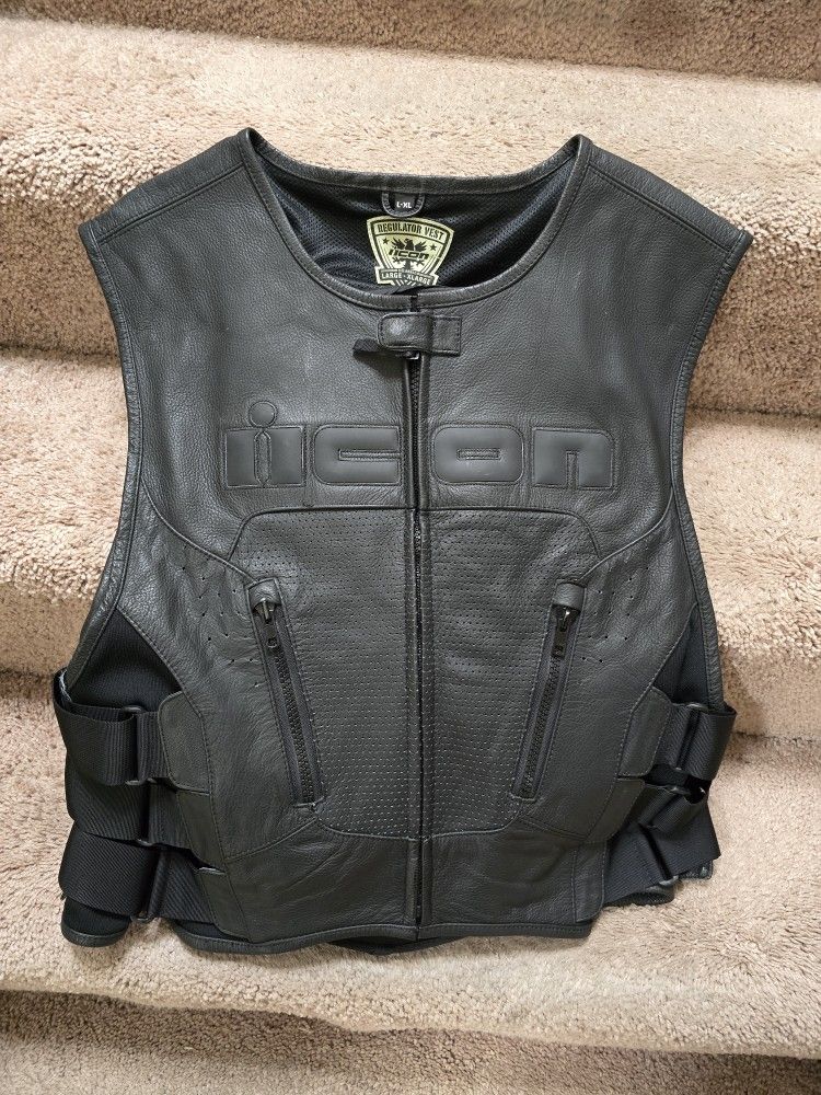 Icon Leather Vest Almost New Condition
