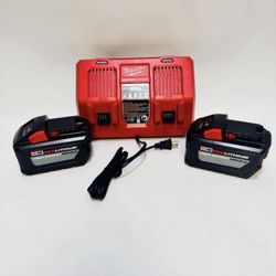 🚀 (2) 12.0 High Output Milwaukee Batteries + Dual Rapid Charger