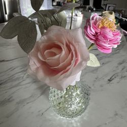 Faux Roses In Vase