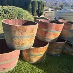 Oak Barrel Planters