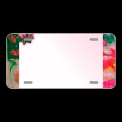 License Plate Novelty Car Front Watercolour Paint Dripping Ink