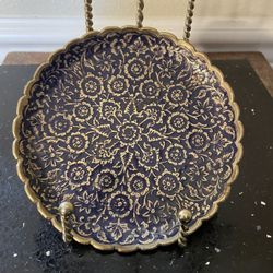 Vintage Small Brass Plate. Brass Candy Plate. Made in India 5”D
