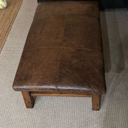 Pottery Barn Leather Ottoman