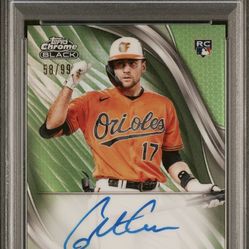 COLTON COWSER AUTO CHROME BLACK GREEN PSA 10 BALTIMORE ORIOLES POP 5 ( available on E ( BAY)