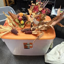 Large Container Of Fall Decor