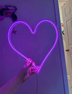 Hot Pink LED Decor Heart