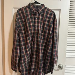 Mens Nautica Long Sleeve Plaid Button Down Shirt Size XL