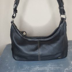 The Sak Black Leather Classic Medium Handbag Hobo Bag Purse
