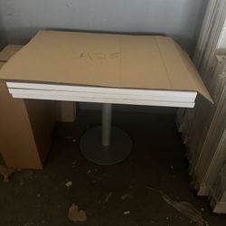 Wood Table White With Base 