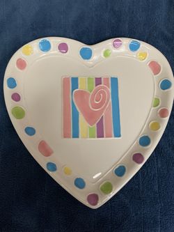 Cute Heart Shaped Ceramic Plate - Valentine’s Day Theme 