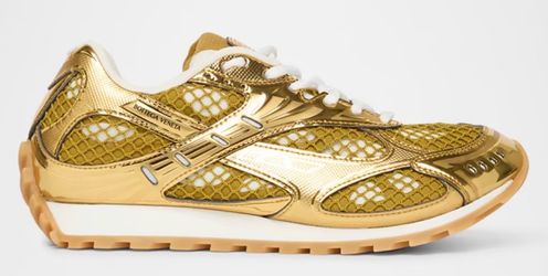 Bottega Veneta Gold Mesh Sneakers