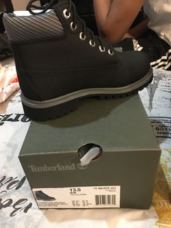 Timberland 6 Inch Premium Helcor Relief Little Kids Boots Black 13.5