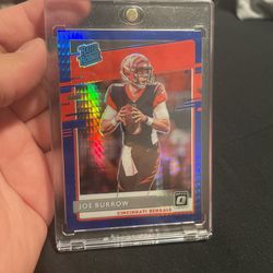 Joe Burrow 📈📈📈 2020 Panini Donruss Optic 151 Blue Hyper Prizm RC Rated Rookie