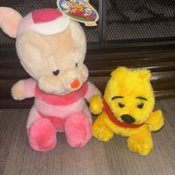 Piglet and Pooh Vintage Plushes