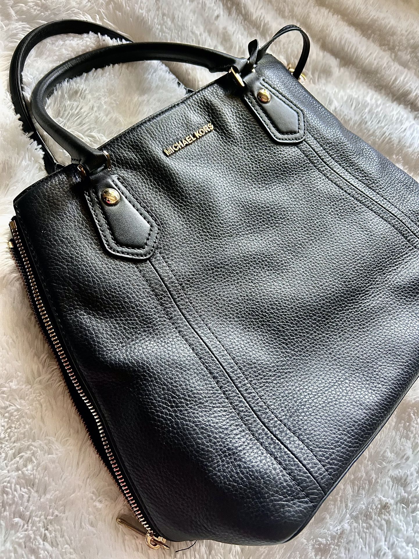 MK Black Leather Handbag