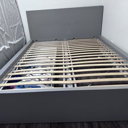 Ikea high bed frame Ikea MALM bed Queen Size with 2 storage drawers/boxes without mattress