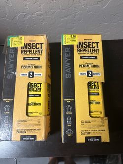 Insect repellent Permethrin 2 NEW IN BOX 12 oz - sawyer trigger spray treatment for clothes tents gear