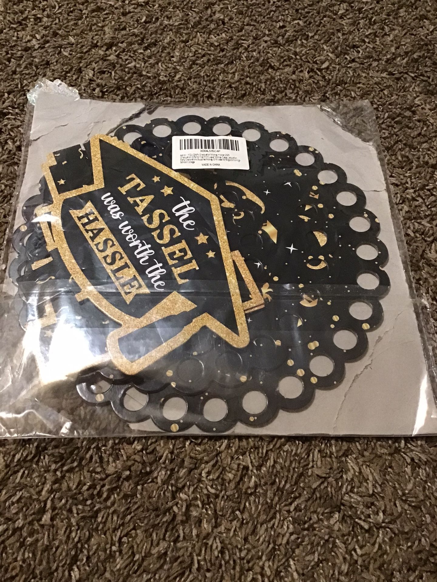 Black And Gold Graduation Money Holder