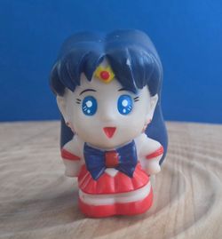 Vintage 1990's Bandai Sailor Mars soft vinyl squeak 4" toy