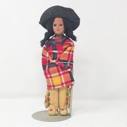 Vintage Silvestri Native American Miniature Porcelain Bisque Doll 8.5 Inch