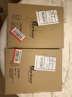 Furinno Just 3-Tier Turn-N-Tube End Table Set White - New In Box 