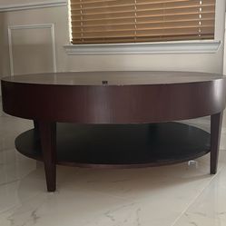 46” Solid Wood Round Coffee Table