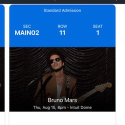 Bruno Mars Concert (x1 Ticket 8/15 LA)