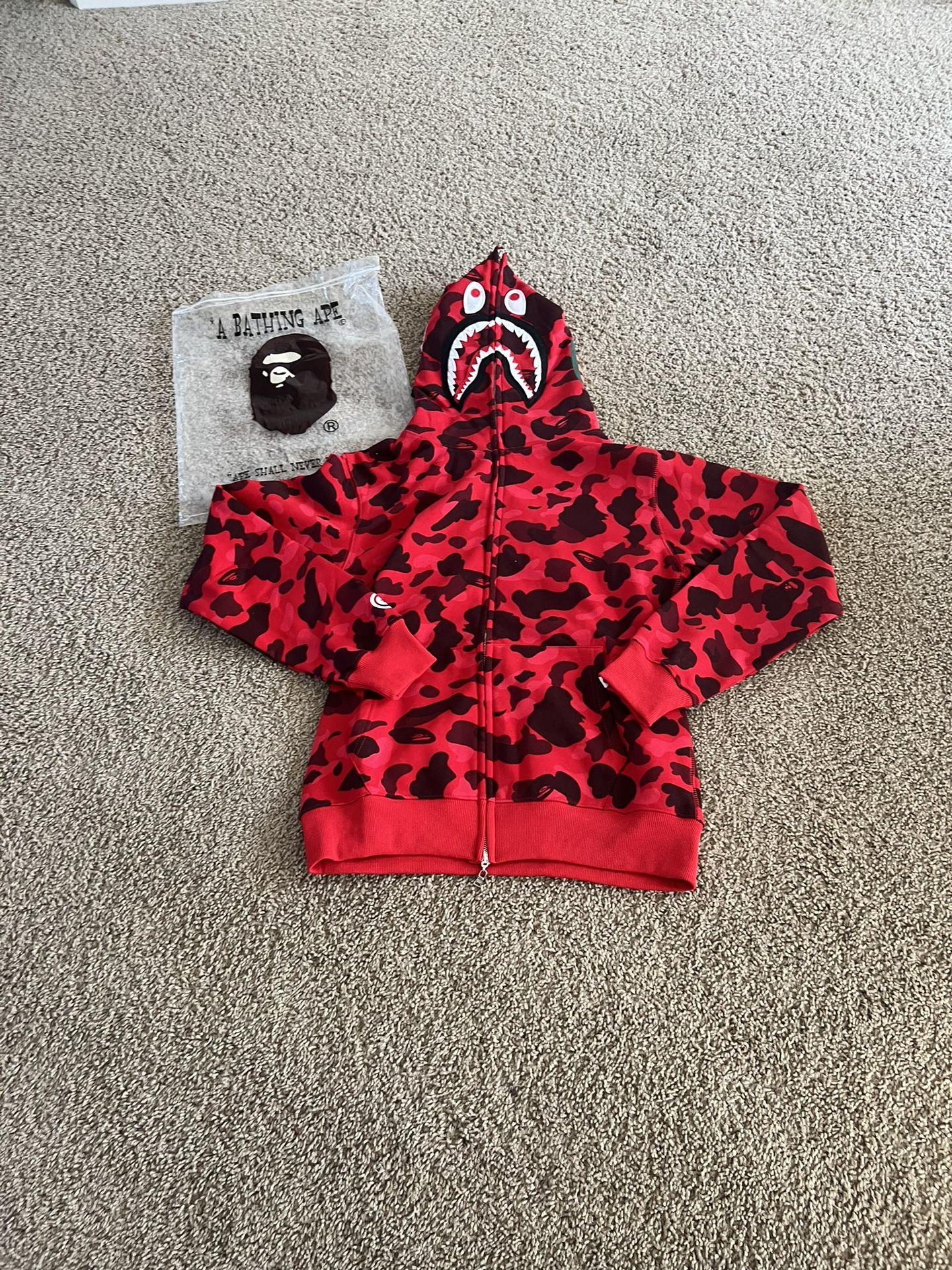 Red Bape Hoodie Size Large