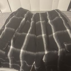 Black and white Shaka wear cargo shorts