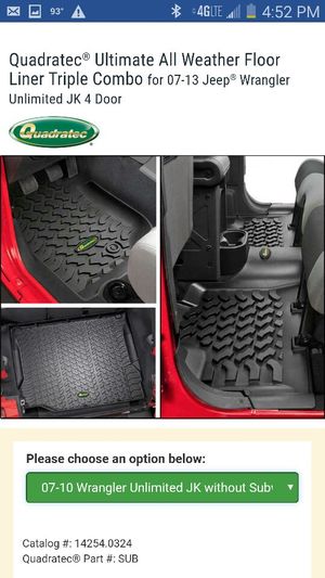 Quadratec Jeep Wrangler Jk Floor Mats 2007 2013 For Sale In