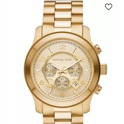 Unisex Runway Chronograph Gold-Tone Stainless Steel Bracelet Watch, 45mm