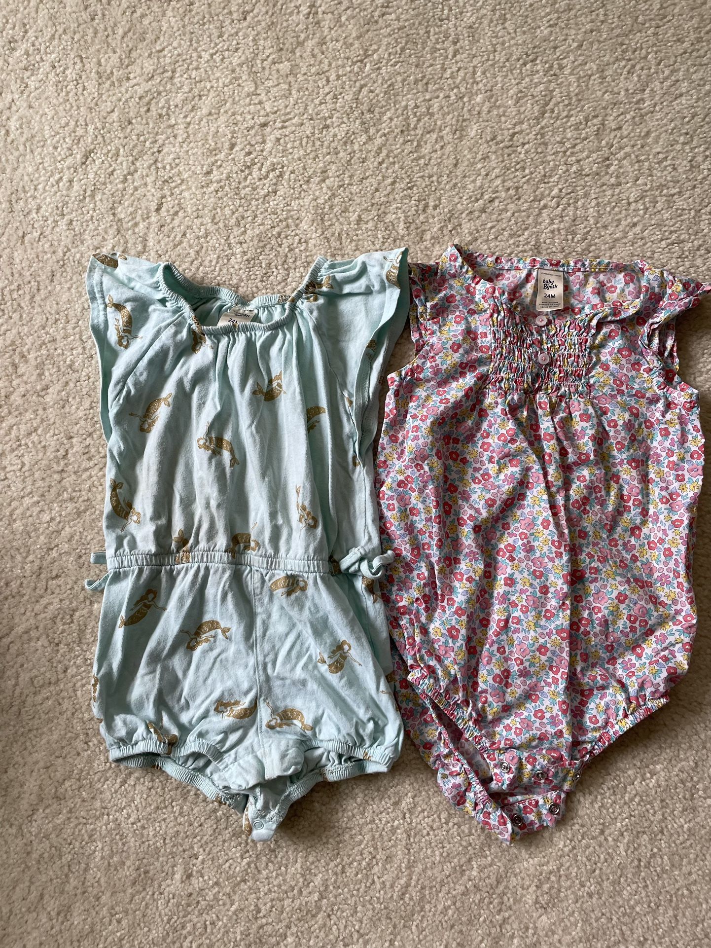 2 baby bgosh rompers size 24 months
