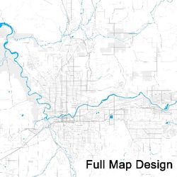 4'x4' Spokane Roads & Rivers Map