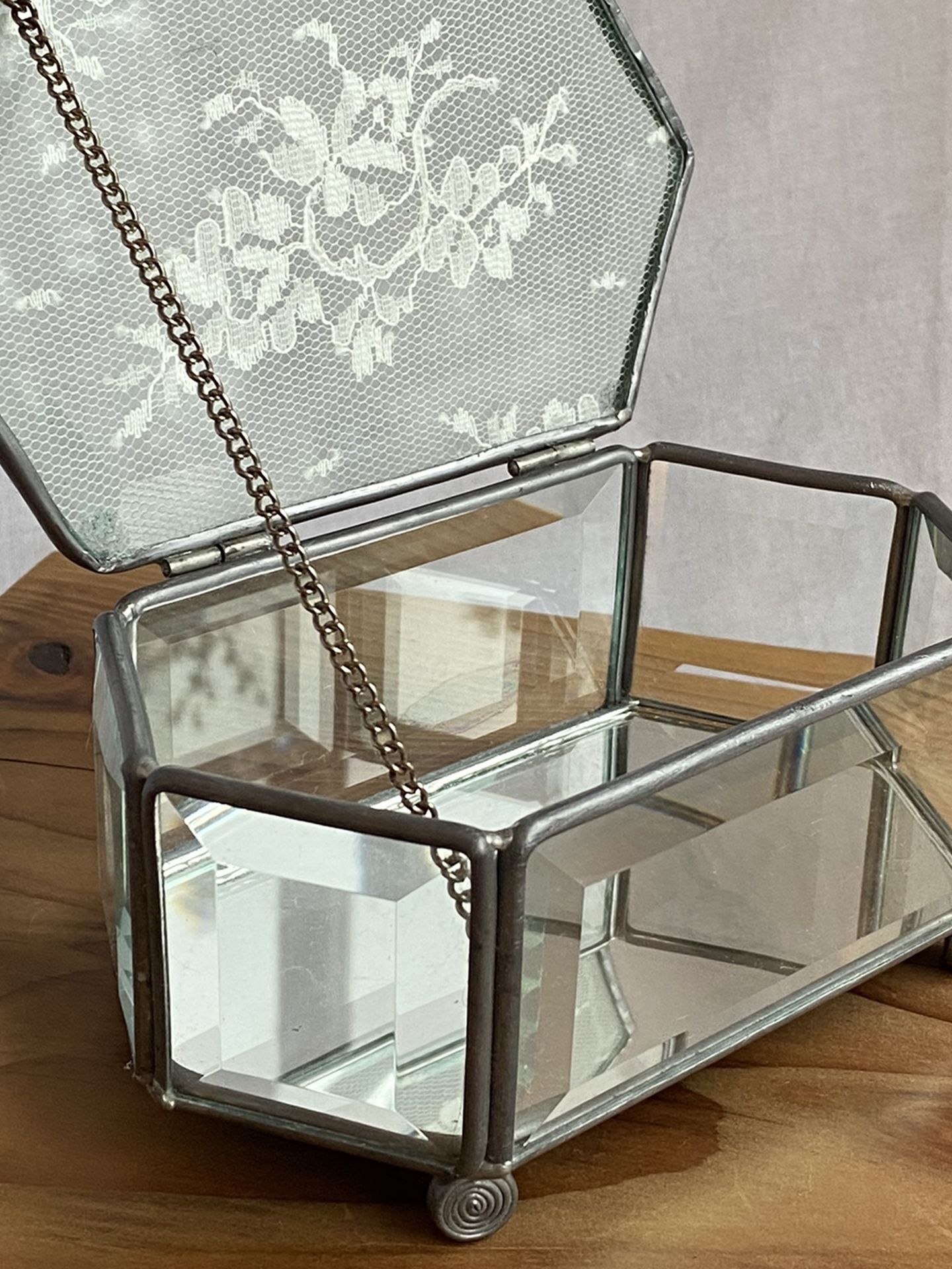 Vintage Glass Jewelry Box