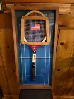Tennis display and vintage racquet
