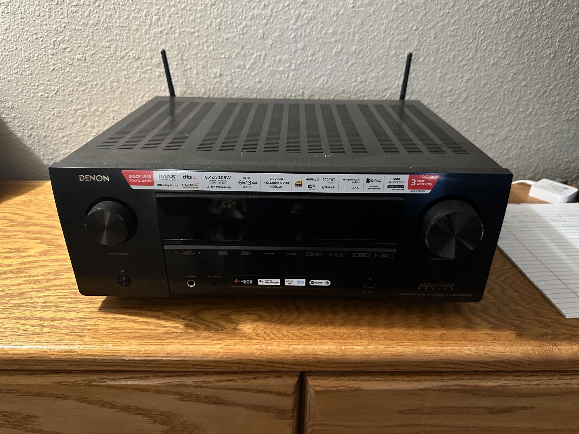 Denon AVR-X3800H β 9.4-Channel 8K AV Receiver β Open-Box / Barely Used