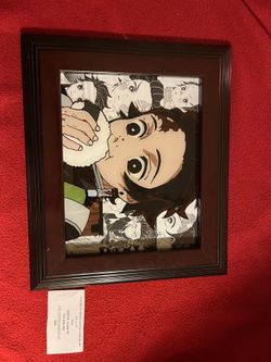 Tanjiro W Onigiri. Anime Acrylic Glass Painting.