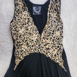 Black Maxi, Formal Dress, Size M, Handmade Design