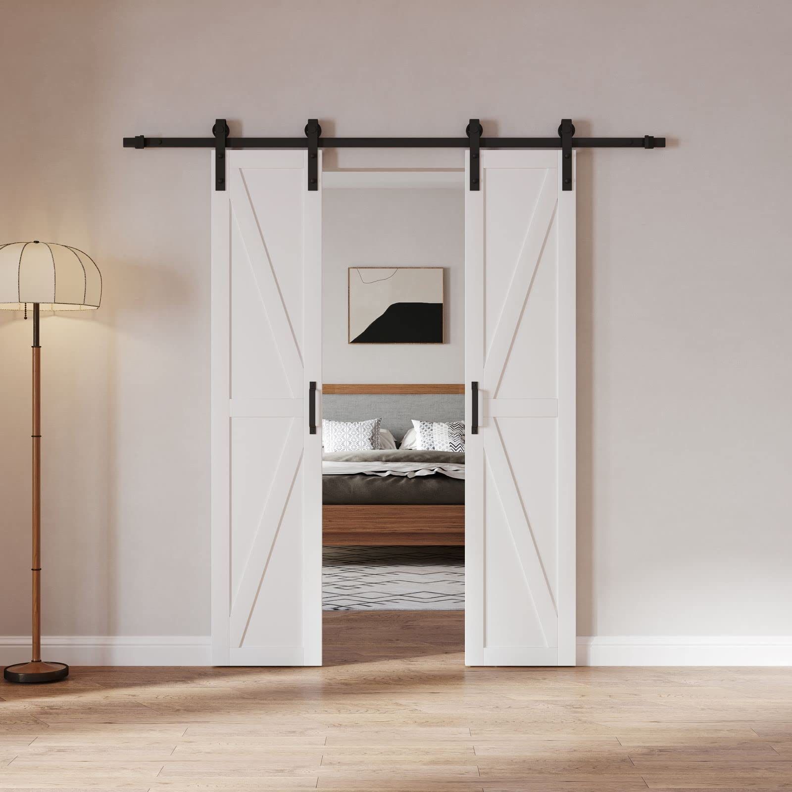 New in box 36 x 84 Inch (Double 18x84 Inch Doors) Barn Doors with 6.6FT Barn Door Hardware Kit