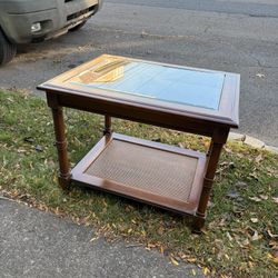 Real Wood And Glass Table 