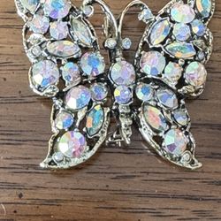 Rhinestone Butterfly Brooch
